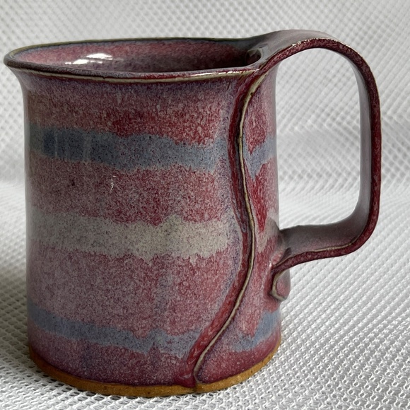 Bay Pottery Mug Broadway VA Coffee Tea Purple Glaze 4" Tall Holds 12 ozs Nick - Picture 1 of 9